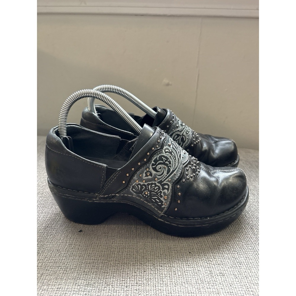 Ariat Fatbaby Shoes Womens Size 7.5 Black Leather Clogs Studded 10006777 - Picture 3 of 8